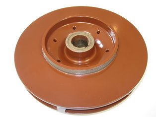 Plaque arrière d'une roue de pompe centrifuge revêtue avec Si 57 E